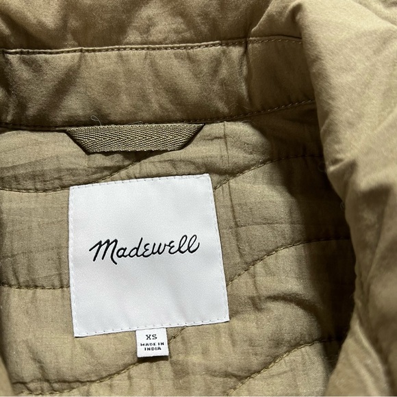 Madewell Quilted Belrose Shirt-Jacket Size XS in Military Green - Picture 8 of 9